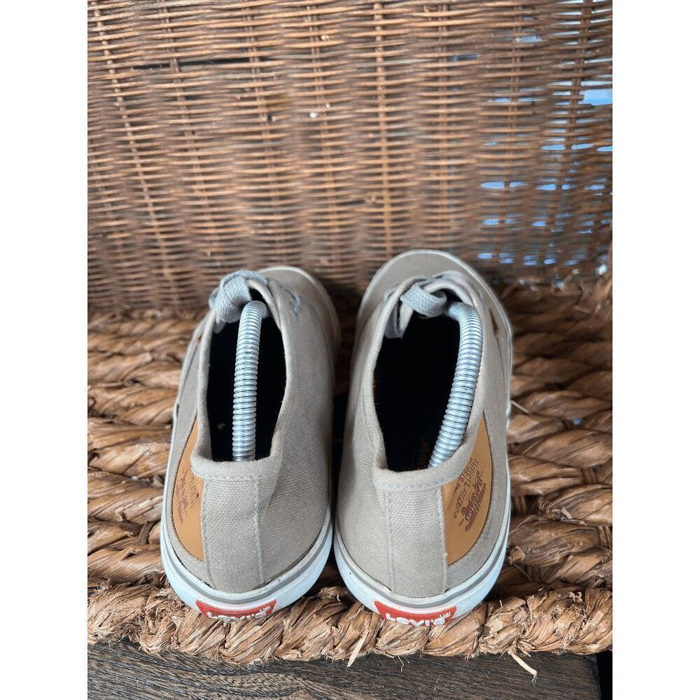 Levi's Low Top Men's Gray White Canvas Lace Up Casual Sneakers Shoes Size 9.5 - Picture 3 of 9